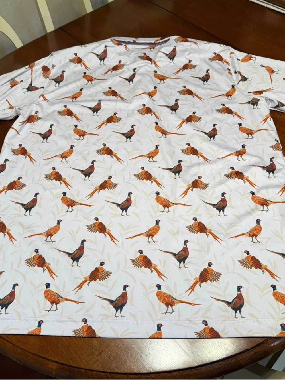 Waggle Polo Shirt Mens 2XL Hunting Pheasant Print Performance Stretch Golf AOP - Picture 6 of 7